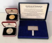A Danbury Mint commemorative silver Concorde ingot, hallmarked London 1976, edition of 500 to commem