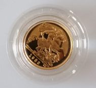 A QEII gold half sovereign in capsule, 1982