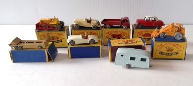 A Moko Lesney No 16 Transporter Trailer, model very good condition, box poor inner flap missing;