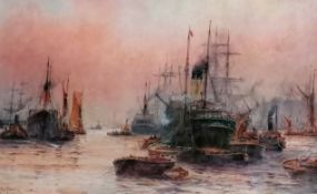 Frank William Scarbrough (British, 1860-1939), UPPER POOLE, LONDON, watercolour, 32 x 50 cm