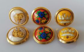 Three pairs of Hermes gold plated clip on earrings, some pads missing, each 27mm (3)