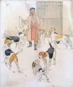 Cecil Aldin (1870-1935), BEFORE THE HUNT, watercolour, framed, 45 x 38 cm, signed, dated and