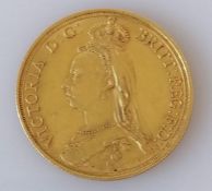 A Victorian gold double sovereign, 1887, 15.99g