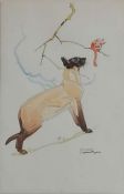 Harry Rountree (1878-1950), THE DORMOUSE, watercolour and pencil, 36 x 23 cm