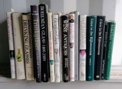 An assortment of reference books relating to antique glassware