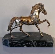 A Yaacov Heller, 'Thoroughbred Horse', sculpture in sterling silver with gold ornamentation