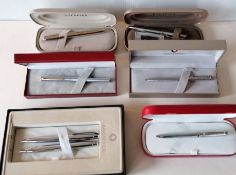 A selection of eight Sheaffer pens in seven boxes