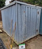 A 2M x 3M Galvanised Steel Site Store (No Keys)