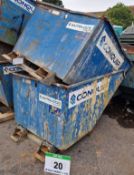 Two CONQUIP Forklift operated Tipping Skips