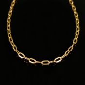 Ankerkette, 333/8K Gelbgold (punziert), 7g, große ovale Glieder, Ringverschluss, Länge 55cm, Ringve