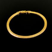 Flachpanzer-Armband, 333/8K Gelbgold (punziert), 3,35g, moderner Karabiner-Verschluss, Länge 19cm