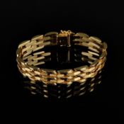 Armband, 585/14K Gelbgold (punziert und getestet), 29,8g, flexible Glieder, abwechselnd mattiert un