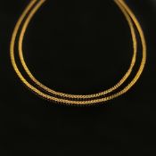 Panzerkette, 585/14K Gelbgold (punziert), 8,15g, mit Ringverschluss, Länge 76cm