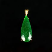 Smaragd-Anhänger, 750/18K Gelbgold, Gesamtgewicht 2,93g, Anhänger mit großem Smaragd (Smaragdwurzel