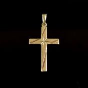 Kreuzanhänger, 585/14K Gelbgold (punziert), 2g, Länge 3cm