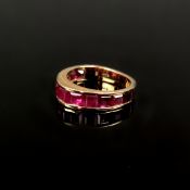 Exklusiver Rubin Ring, 750/18K Gelbgold (punziert), Gesamtgewicht 5,17g, Bandring mit spitzzulaufen