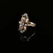 Antiker Ring, Silber und 585/14K Gelbgold (getestet), Gesamtgewicht 4,97g, Ende 18. Jahrhundert, Sc