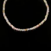 Saphir Collier, 585/14K Gelbgold (getestet), Gesamtgewicht 10,6g, Kette aus Multicolor Saphiren im 