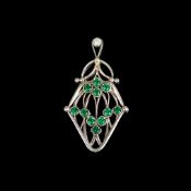 Kettenanhänger, 585/14K Weißgold (punziert), 6,78g, rautenförmiger Anhänger oben mit einem Diamante