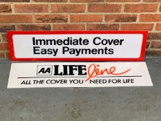Two Perspex AA Insurance Signs