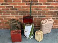 Group of Fuel and Oil Cans