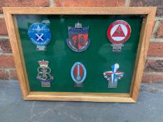 Oak Cased Set of Six Motoring Badges&nbsp;