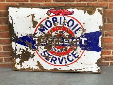 Enamel Mobiloil Service Sign