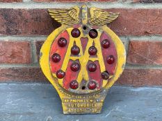 Vintage Cast Aluminium AA Badge with Reflectors&nbsp;