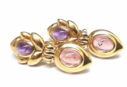 Paar Turmalin Amethyst Ohrstecker