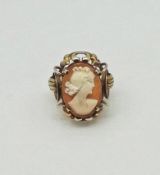 Camee Damenring, um 1950/60