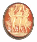 Kamée  Brosche/Anhänger, 3 Grazien