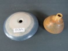 Zwei Keramikvasen Worpswede 10cm und