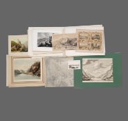 Konvolut Graphik und Zeichnungen "Rheinansichten" 17.-19. Jahrhundert