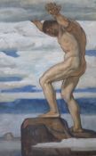 Arthur Kampf, (1864-1950). Atlas - der Titan aus der griechischen Mythologie stützt das