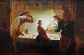 Johannes (Johann) Zick (1702 -1762) zugeschr. „Die Wahrsagerin“: in einem Raum sind mehrere Frauen