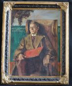 Franz Xaver Fischl (1891-1962). Vornehmer Herr im Sessel. Bez.: 