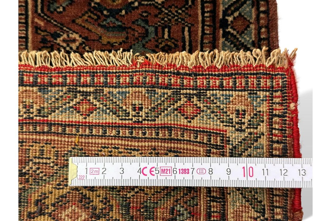 Teppich Senneh / Sanandaj antik, Rosenmotiv in all-over Musterung, beschädigt, 201cm x 123cm - Bild 9 aus 9