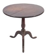 A late George II or George III oak circular occasional table,