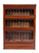 An Edwardian mahogany and glazed bookcase by Globe Wernicke,
