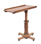 A Victorian mahogany adjustable reading stand, Carter's Patent Literary Machine,