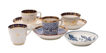 A small group of Worcester porcelains comprising;