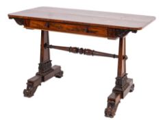 A Regency goncalo alves sofa or library table,