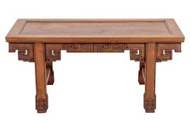 A Chinese hardwood low table,