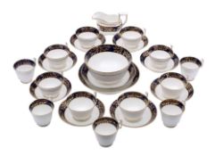 A Spode porcelain London shape part tea service comprising;- eight cups, five smaller cups,