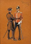 British School (20th Century) Infantry Army uniform studies Officer of The Gloucestershire Regt;