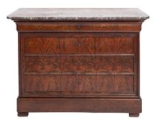 A Louis Philippe mahogany and marble topped commode,