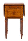 A Victorian oak drop leaf bedside pot cupboard, by Holland & Sons,