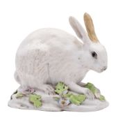 A Continental figure of a leveret in the Meissen manner after J.J.