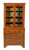 A Victorian pine and glazed display cabinet,