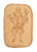 A Trusty Servant relief moulded stoneware wall panel,